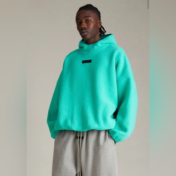 Essentials Fear of God Essentials Mint Leaf Polar Fleece Hoodie/Pullover | NEW🔥 - Picture 2 of 15